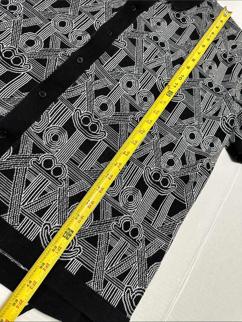 Zara Diaz Faes Sweater Shirt Black White Button Up Stretchy Mens XL - Picture 6 of 7